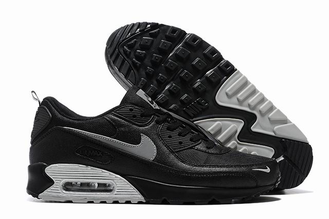 Nike Air Max 90 Black Silver Men's Shoes-22 - Click Image to Close